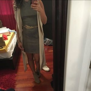 Taupe faux suede dress